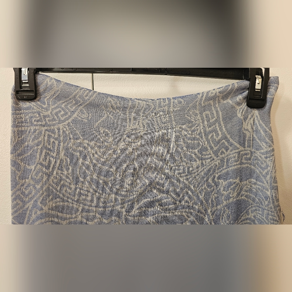 Gianni Versace Medusa Wool Blend Scarf With Fringe Blue Brand New With Tags - Picture 2 of 9